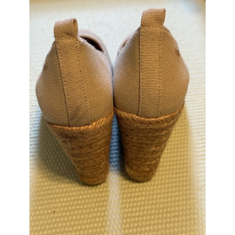 VISCATA Barcelona Shoes Womens Size 7 Beige Espadrille Wedge Heels Made Spain